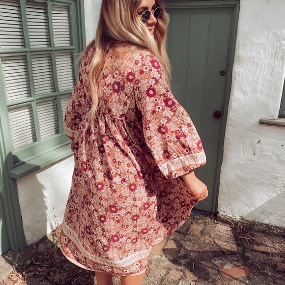 Mahli The Label Dresses Nwt Mahli The Label Crossroads Boho Gown In Mulberry Poshmark